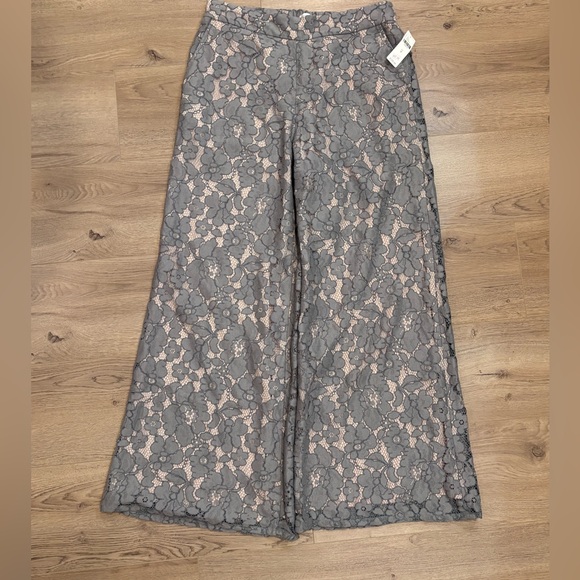 NWT ANTHROPOLOGIE Feather Bone Wide Leg Lace Pants M - Picture 7 of 14